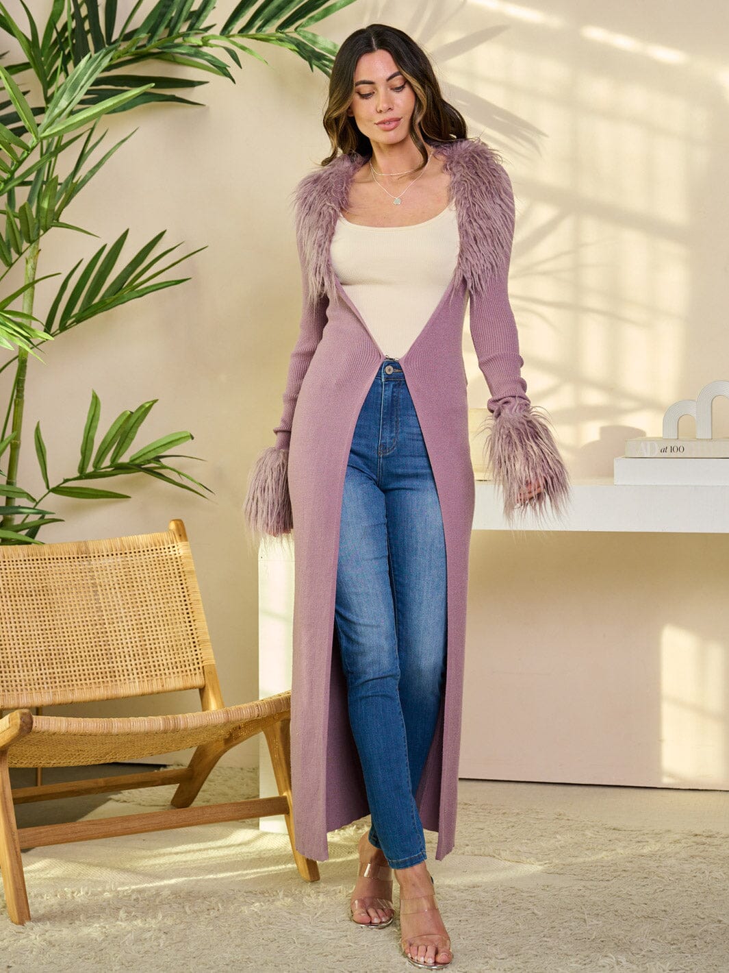 WOMEN'S LONG SLEEVE BUTTON CLOSURE DETAILED CARDIGAN