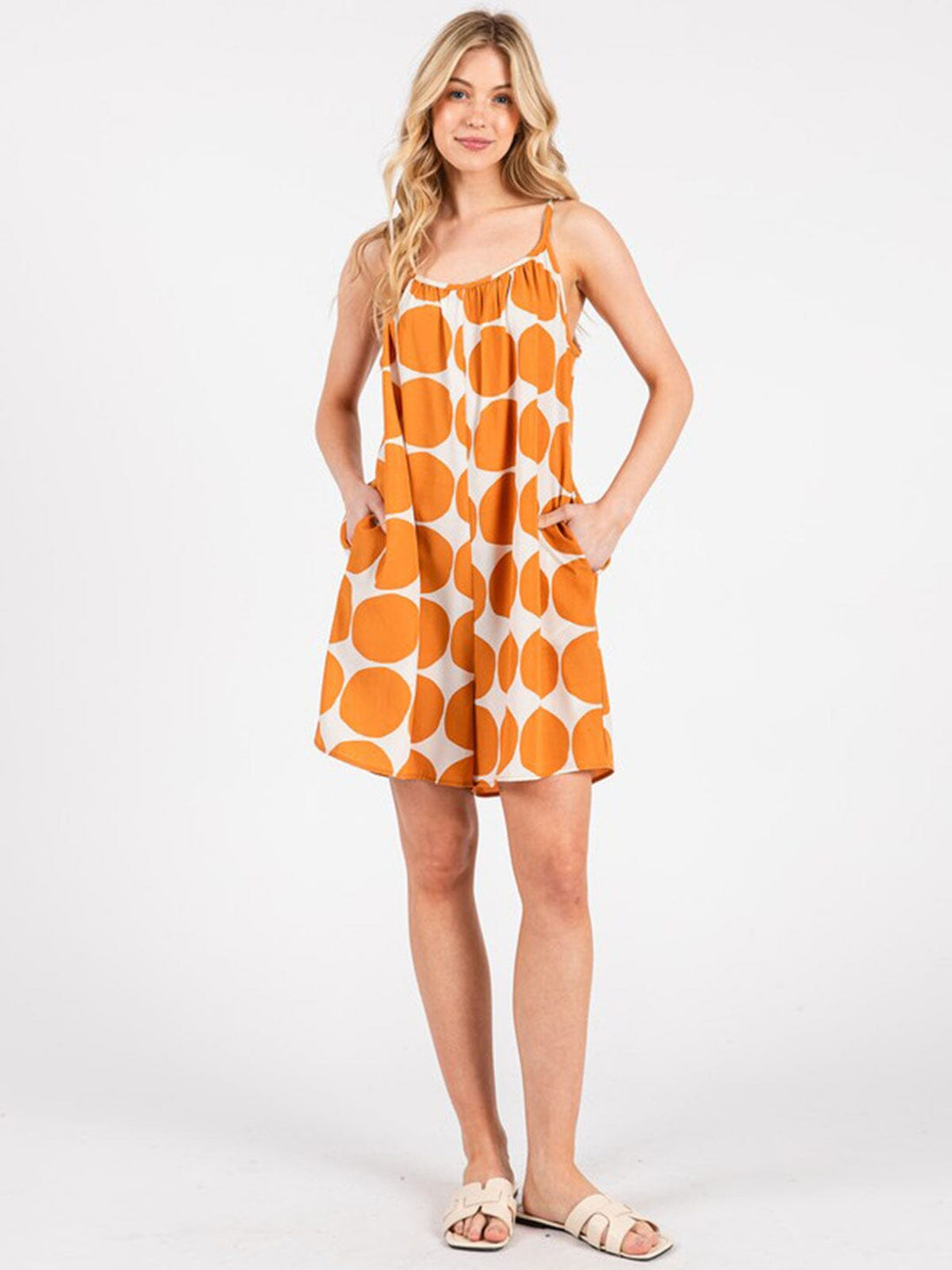 WOMEN'S SLEEVELESS FRONT POCKET OPEN BACK COLORBLOCK ROMPER