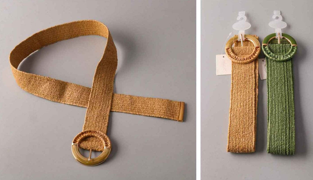FASHION ASSORTED COLORS SMALL ROUND BUCKLE WAIST BELT