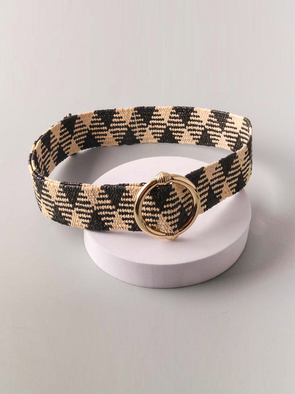 WOMEN'S MULTI PRINT BUCKLE DETAILED WAIST BELT