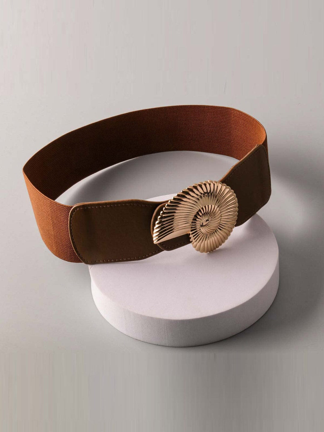 WOMEN'S ASSORTED COLORS SEA SHELL BUCKLE DETAILED WAIST BELT