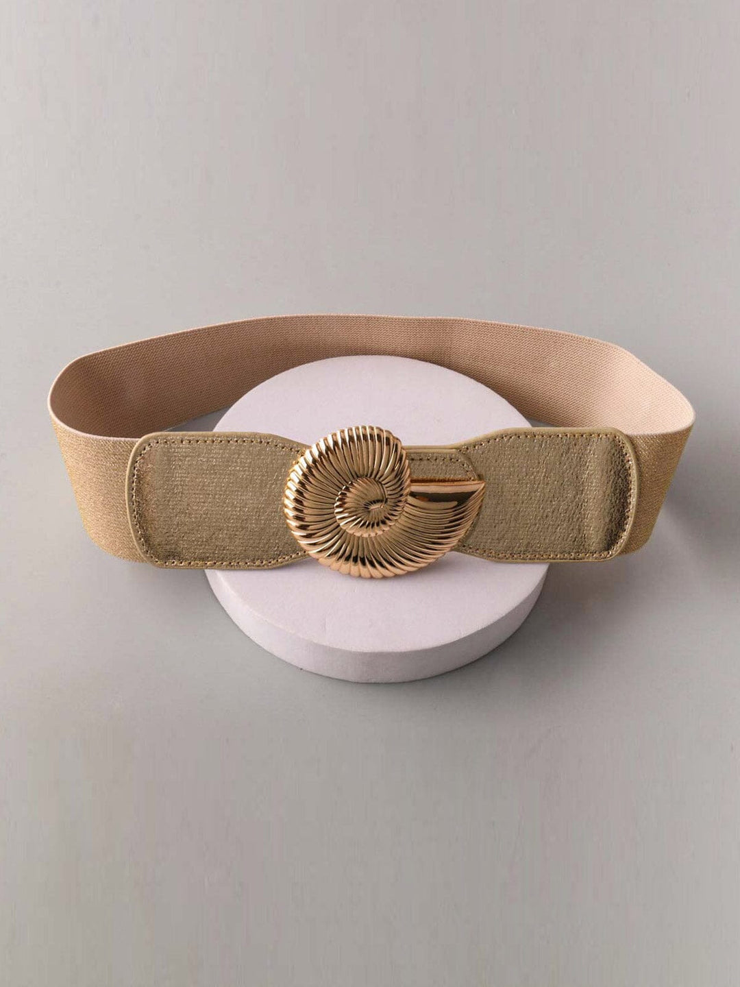 FASHION ASSORTED COLORS SEA SHELL BUCKLE DETAILED WAIST BELT