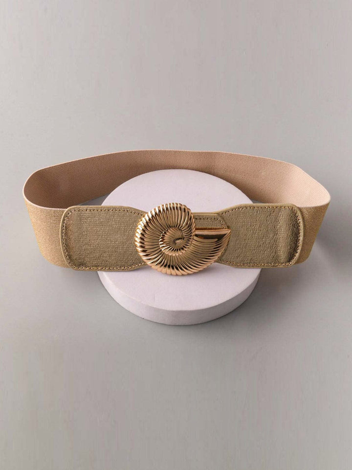 FASHION ASSORTED COLORS SEA SHELL BUCKLE DETAILED WAIST BELT