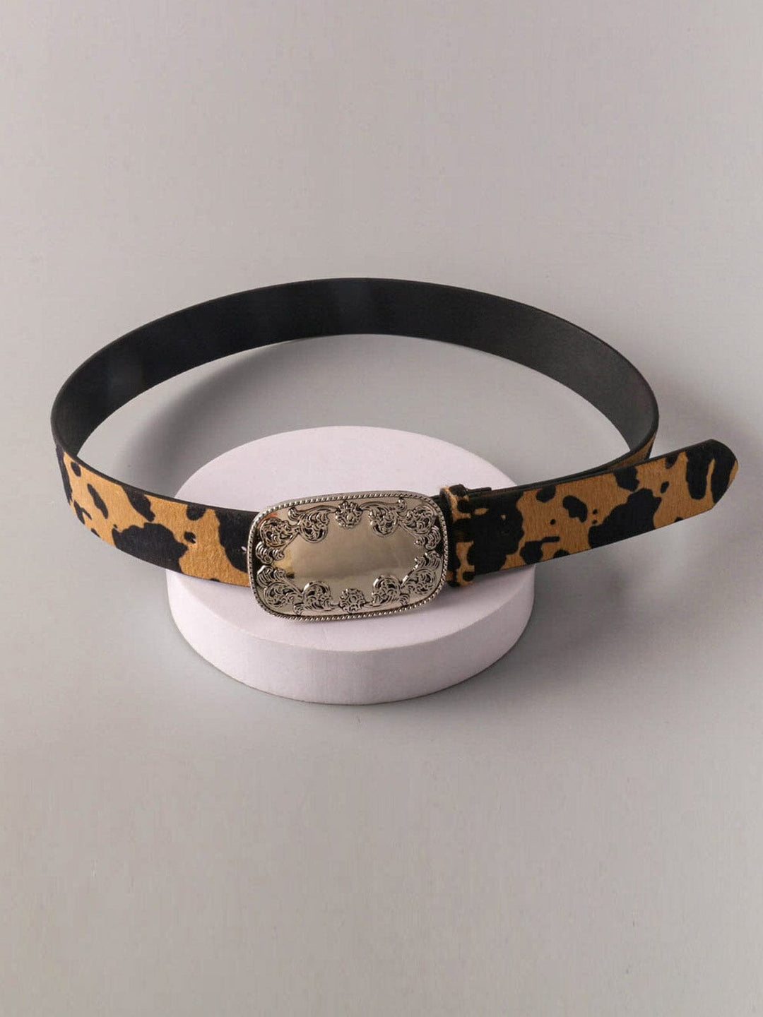 WOMEN'S ANIMAL PRINT BUCKLE DETAILED WAIST BELT