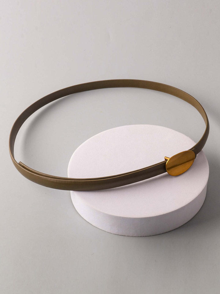 FASHION OLIVE GOLD BUCKLE WAIST BELT