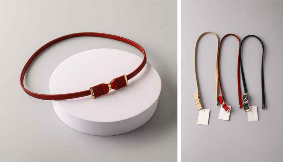 FASHION ASSORTED COLORS SMALL BOW BUCKLE WAIST BELT