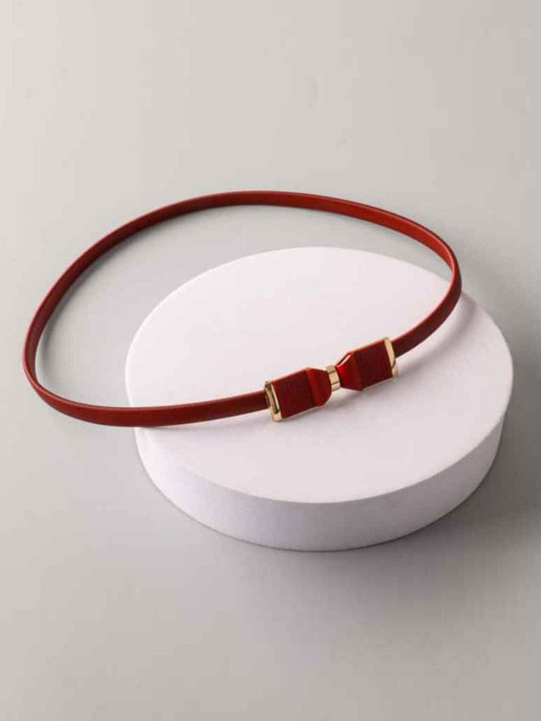 FASHION ASSORTED COLORS SMALL BOW BUCKLE WAIST BELT