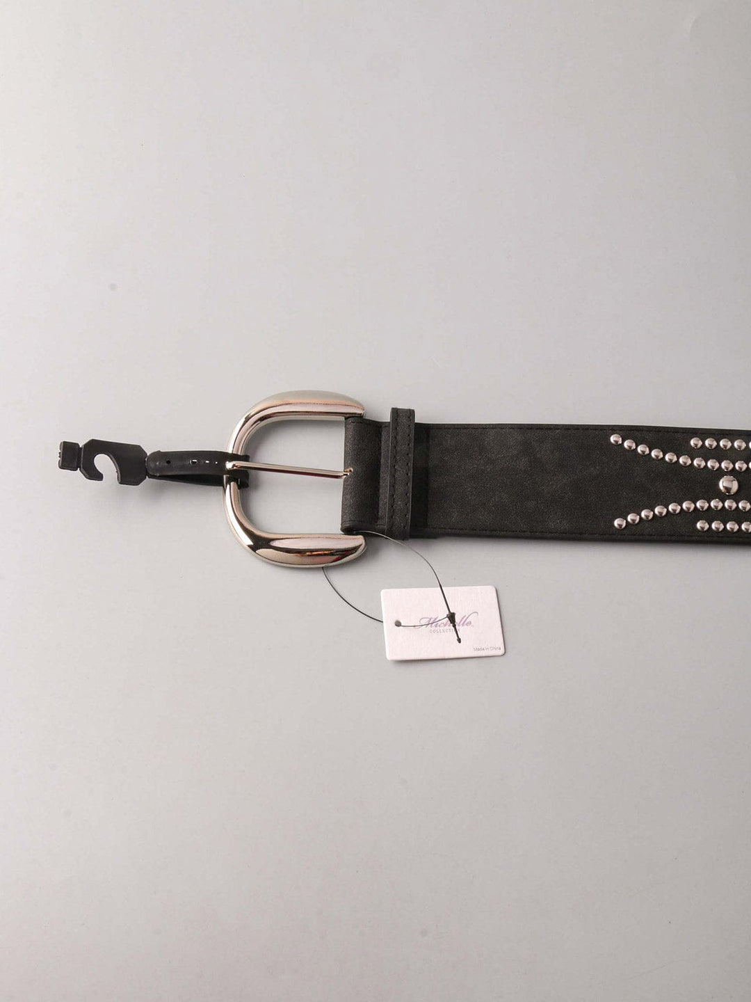 FASHION STUDS DETAILED LARGE BUCKLE WAIST BELT