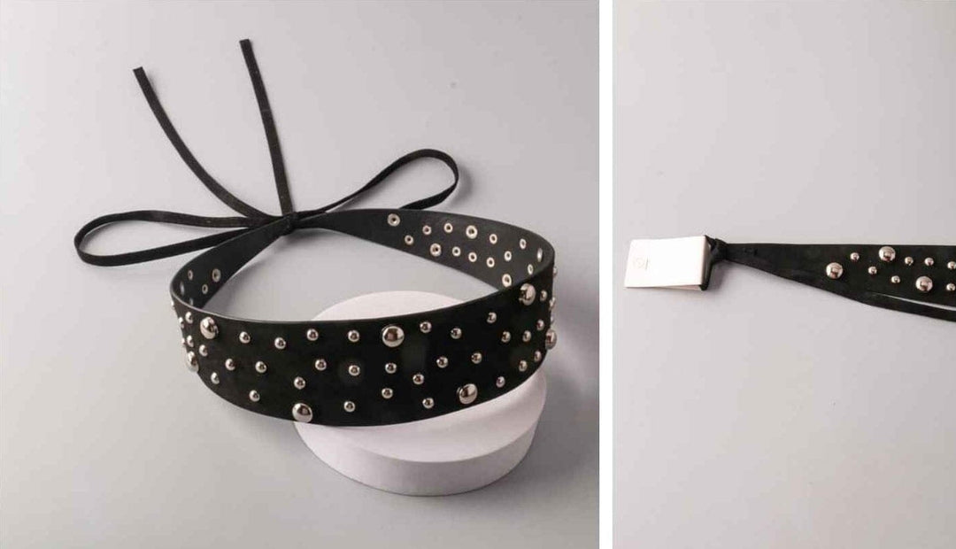 FASHION STUDS DETAILED WAIST BELT