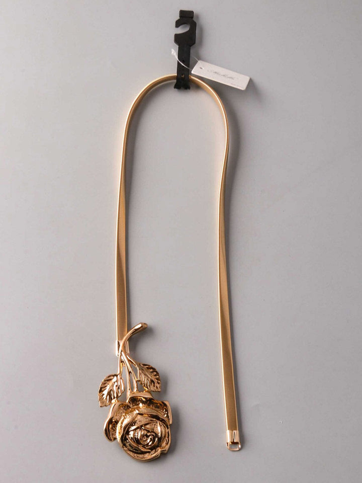 FASHION GOLD ROSE BUCKLE WAIST BELT