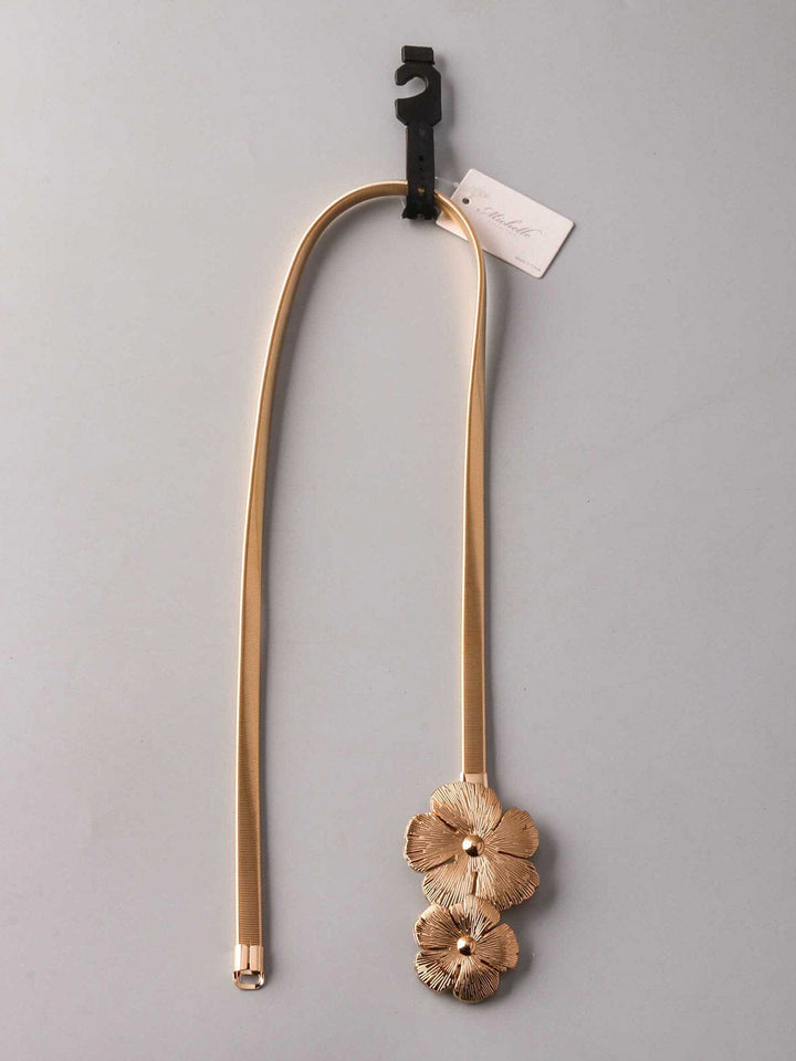 FASHION GOLD FLOWERS BUCKLE WAIST BELT