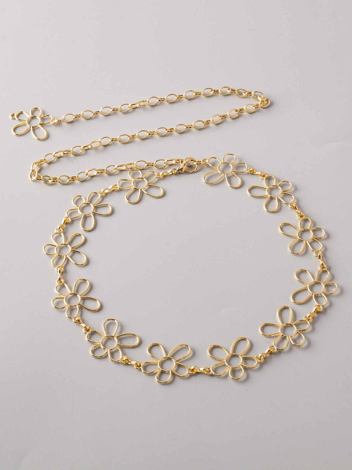 FASHION GOLD FLOWERS WAIST BELT