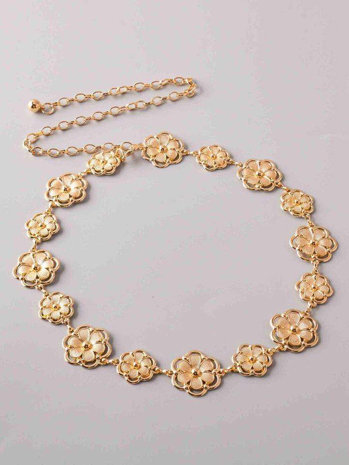 FASHION GOLD FLOWERS WAIST BELT