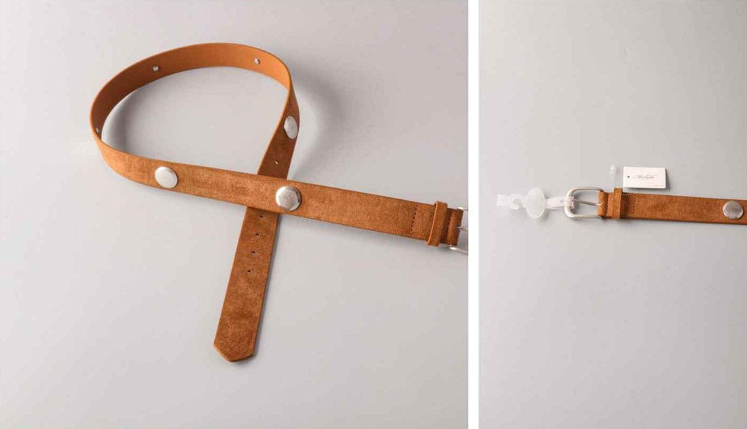FASHION STUDS DETAILED SMALL SQUARE BUCKLE WAIST BELT