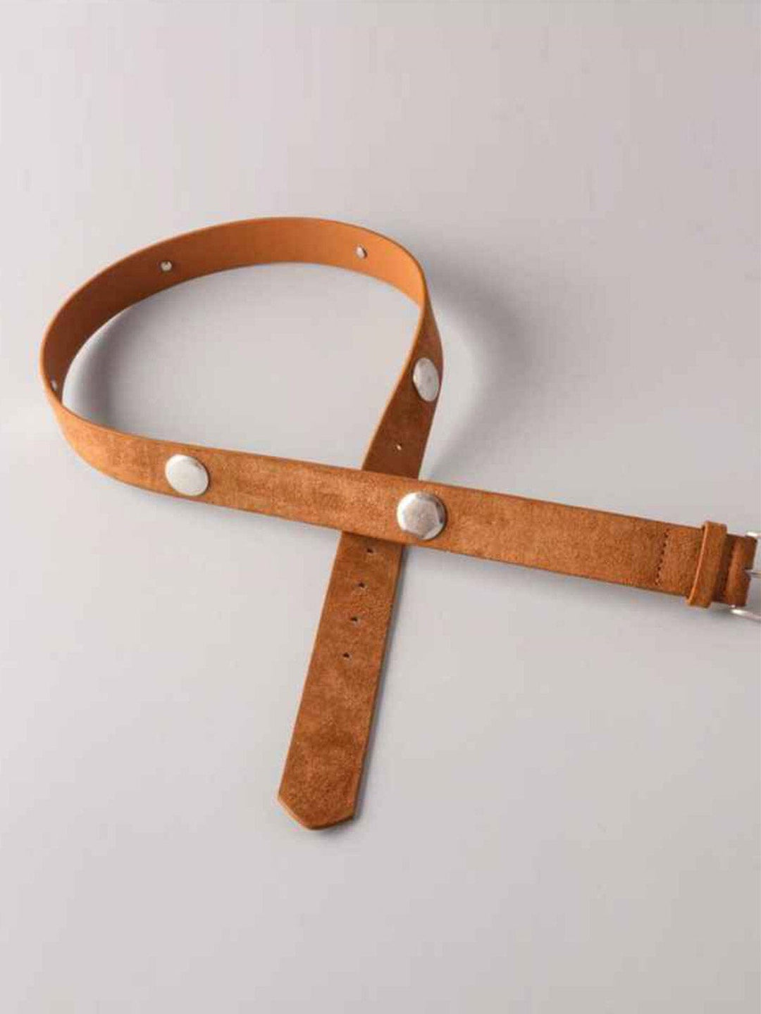 FASHION STUDS DETAILED SMALL SQUARE BUCKLE WAIST BELT
