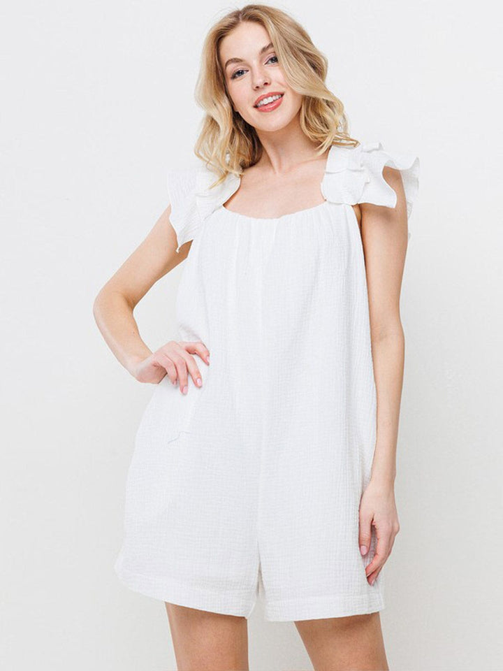 WOMEN'S SLEEVELESS FRONT POCKETS ROMPER