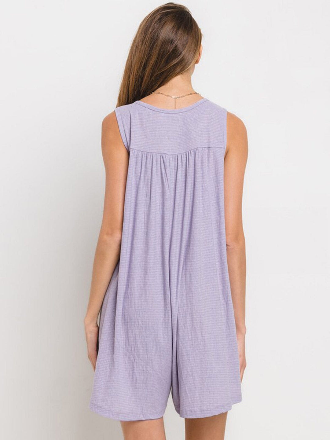 WOMEN'S SLEEVELES BUTTON UP POCKETS ROMPER