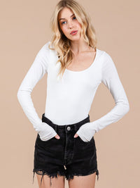 WOMEN'S LONG SLEEVE SOLID BODYSUIT