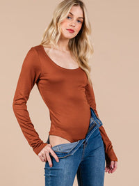 WOMEN'S LONG SLEEVE SOLID BODYSUIT
