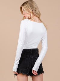 WOMEN'S LONG SLEEVE SOLID BODYSUIT