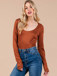 WOMEN'S LONG SLEEVE SOLID BODYSUIT