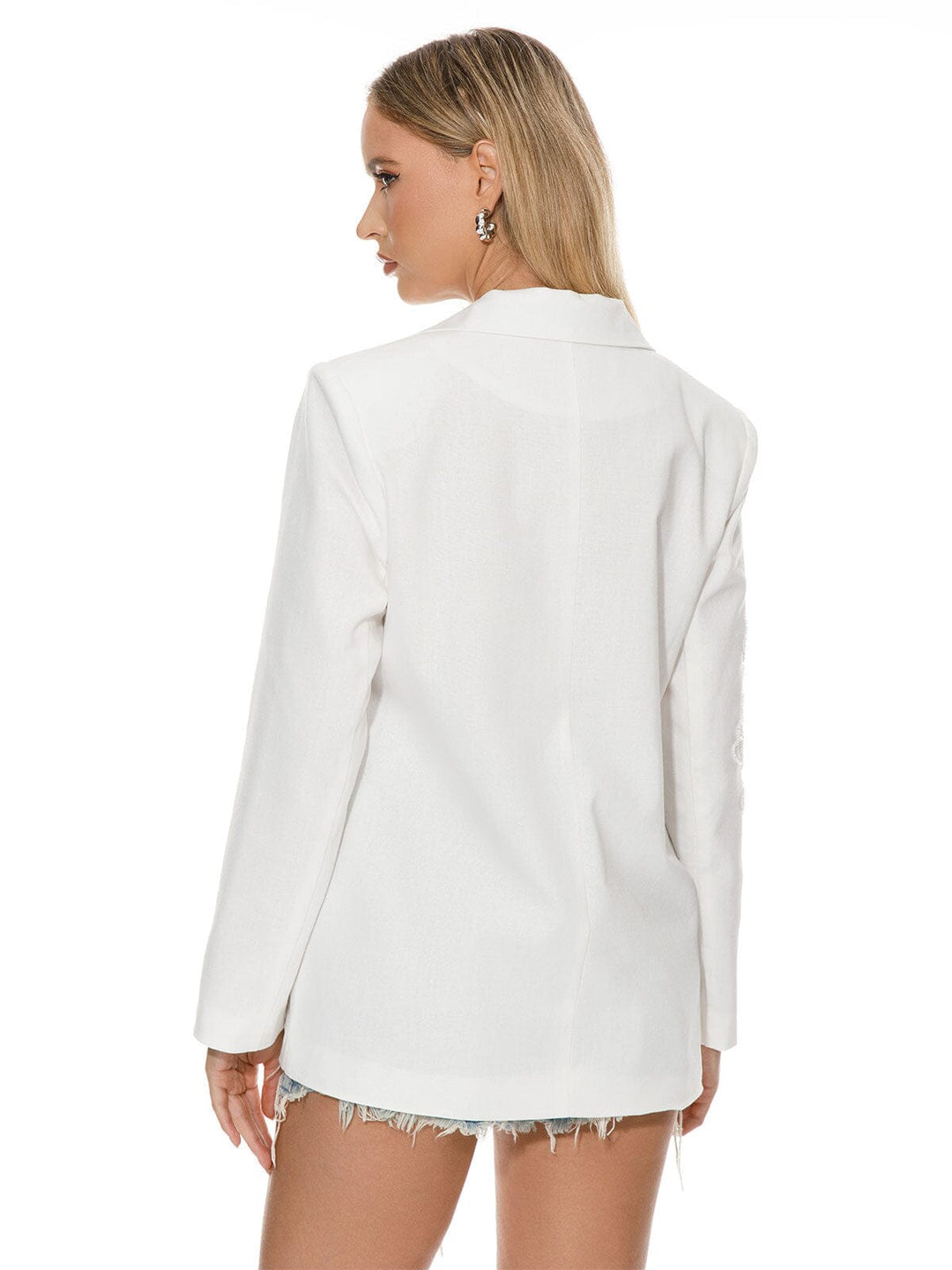 WOMEN'S LONG SLEEVE BUTTON CLOSURE DETAILED BLAZER