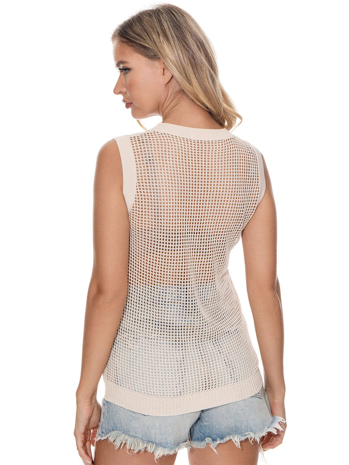 WOMEN'S SLEEVELESS GRAPHIC KNIT TANK TOP