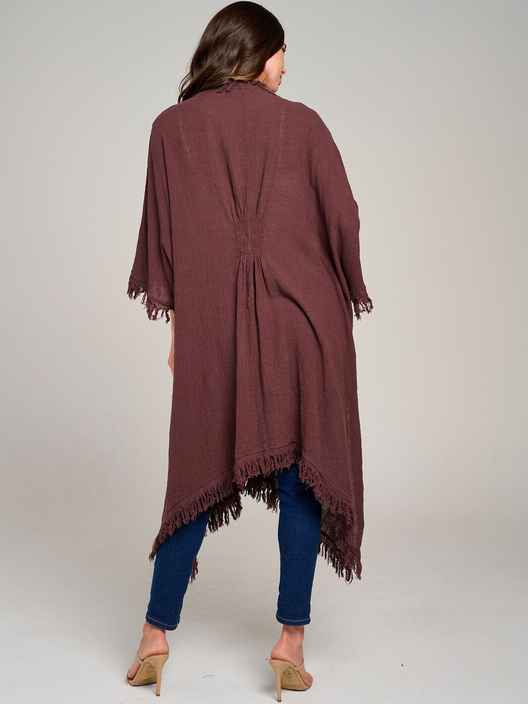 WOMEN'S SHORT SLEEVE OPEN FRONT SELF TIE CARDIGAN