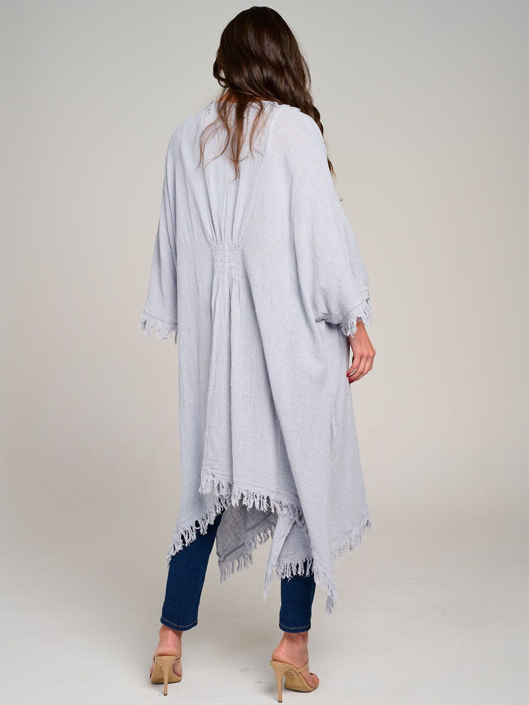 WOMEN'S SHORT SLEEVE OPEN FRONT SELF TIE CARDIGAN