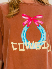 WOMEN'S SHORT SLEEVE COWGIRL GRAPHIC TOP
