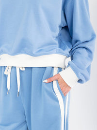 WOMEN'S LONG SLEEVE SWEATER & WIDE LEG PANTS COLORBLOCK 2PC. SET