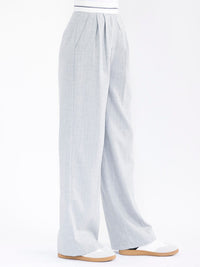 WOMEN'S BUTTON CLOSURE FRONT POCKETS WIDE LEG PANTS