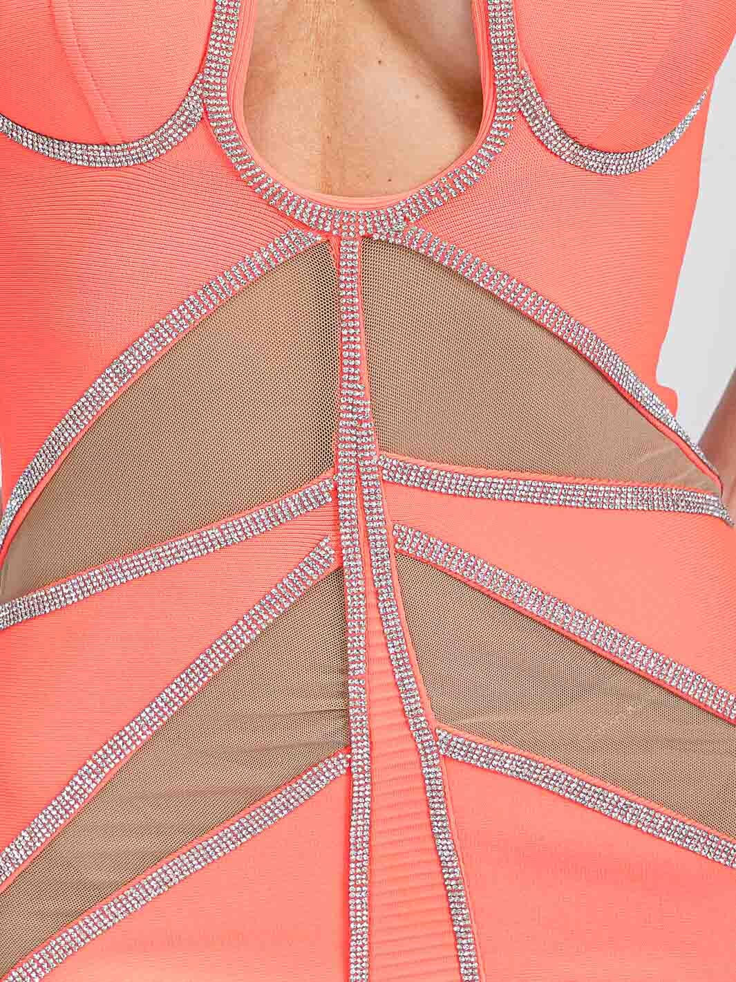 WOMEN'S SLEEVELESS V-NECK STUDS BODYCON BANDAGE MINI DRESS