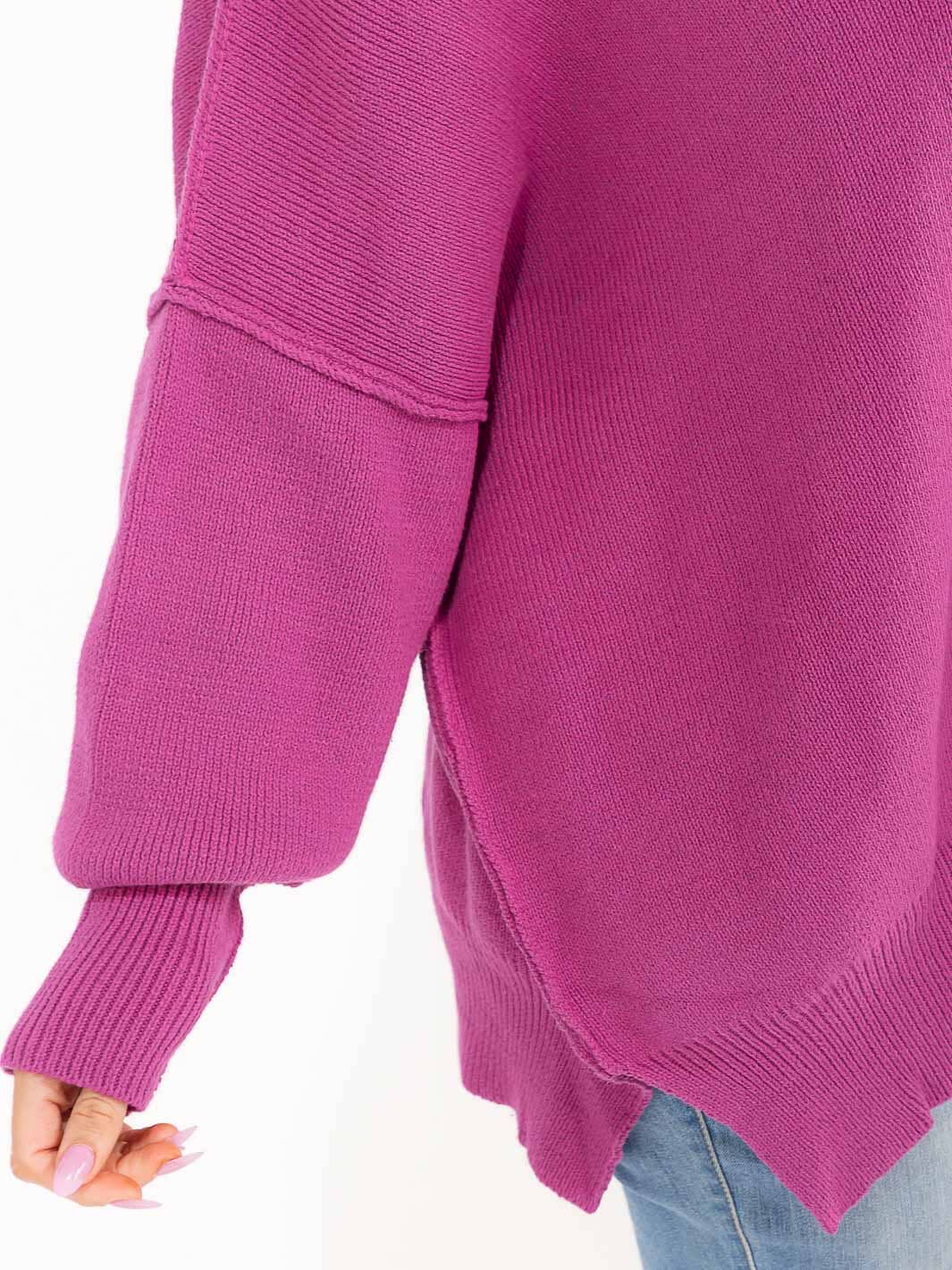 PLUS SIZE LONG SLEEVE RIBBED PULLOVER BLOUSE