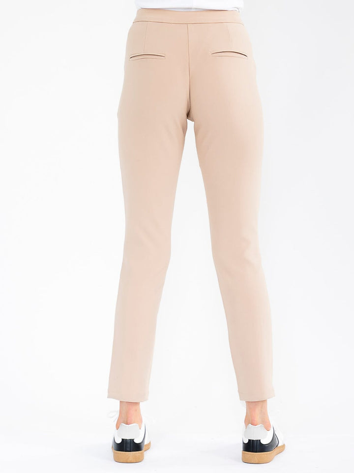 WOMEN'S BUTTON CLOSURE FRONT POCKETS SKINNY LEG STRETCH PANTS