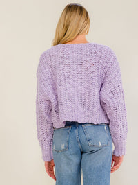 WOMEN'S LONG SLEEVE V-NECK KNITTED PULLOVER SWEATER