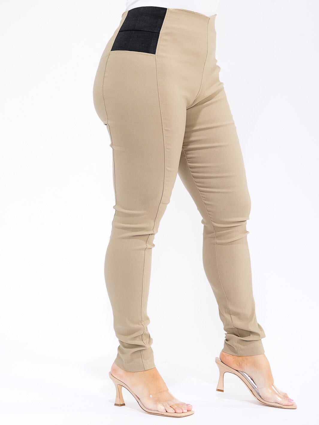 PLUS SIZE ELASTIC WAIST SKINNY LEG PANTS