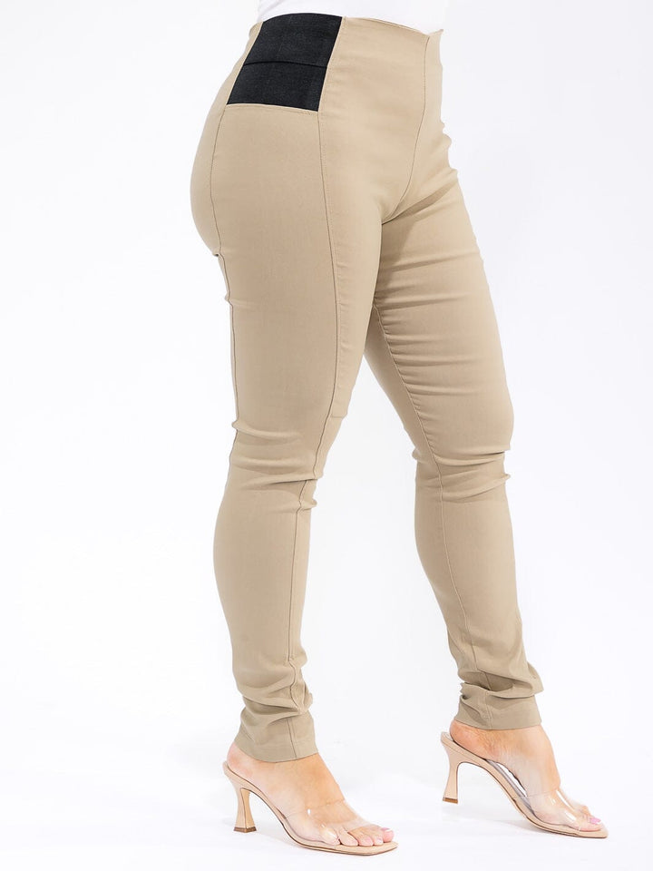 PLUS SIZE ELASTIC WAIST SKINNY LEG PANTS