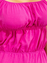 PLUS SIZE SLEEVELESS ELASTIC WAIST WIDE LEG JUMPSUIT
