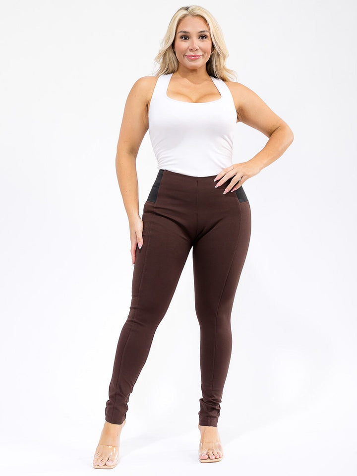 PLUS SIZE ELASTIC WAIST SKINNY LEG PANTS