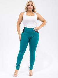 PLUS SIZE ELASTIC WAIST SKINNY LEG PANTS