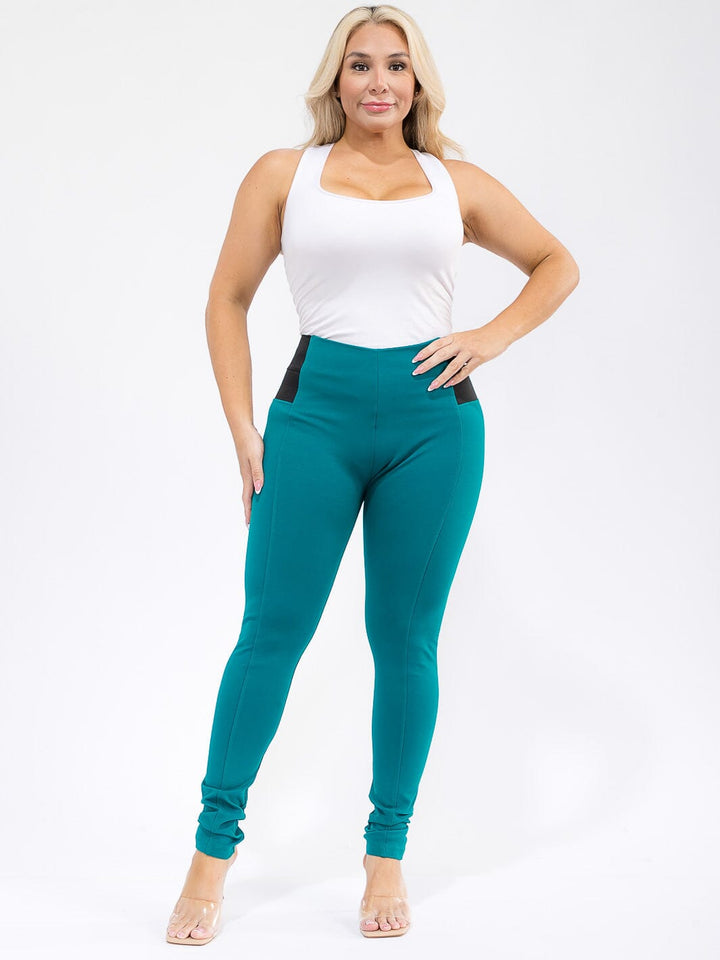 PLUS SIZE ELASTIC WAIST SKINNY LEG PANTS