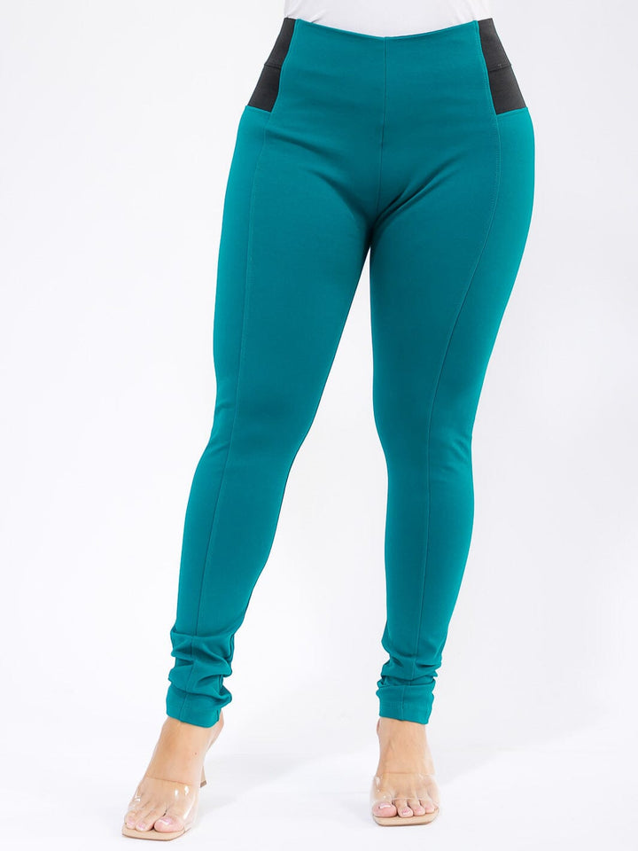 PLUS SIZE ELASTIC WAIST SKINNY LEG PANTS