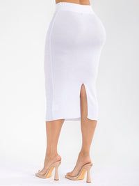 WOMEN'S ELASTIC WAIST RHINESTONES MIDI SKIRT