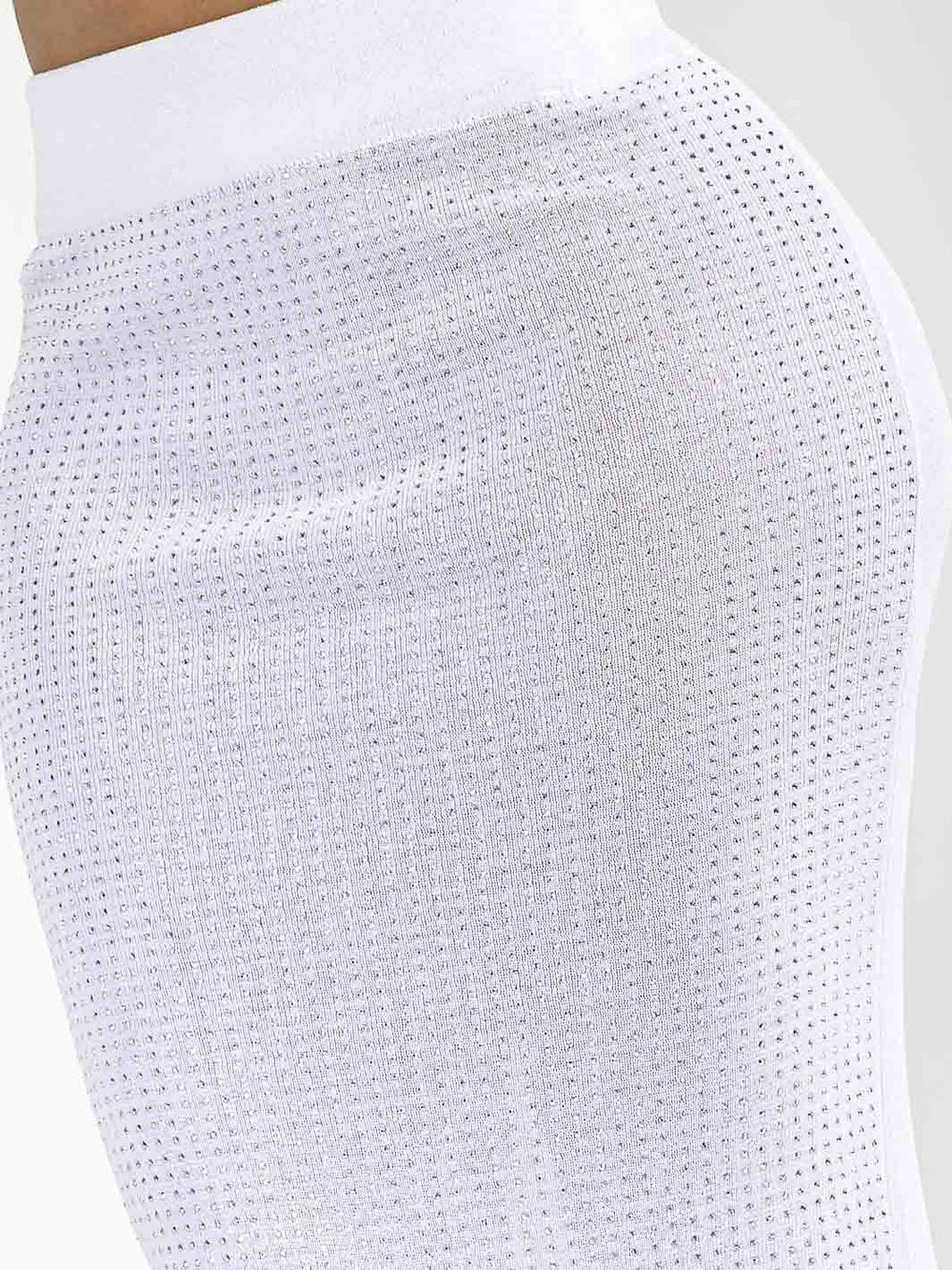 WOMEN'S ELASTIC WAIST RHINESTONES MIDI SKIRT