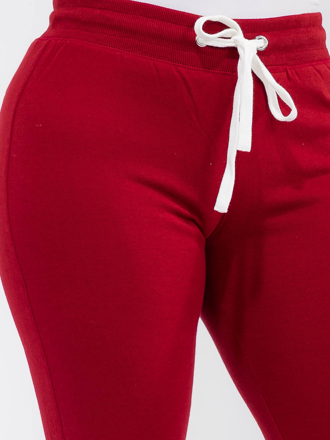 PLUS SIZE ELASTIC WAIST SELF TIE JOGGER FLEECE PANTS