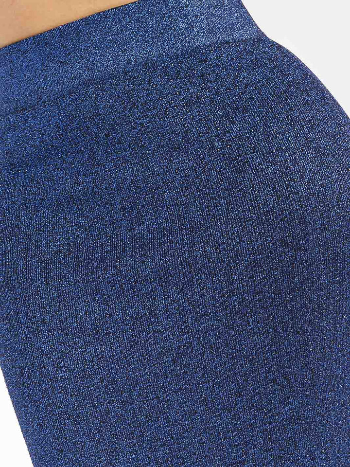 WOMEN'S ELASTIC WAIST RHINESTONES MIDI SKIRT