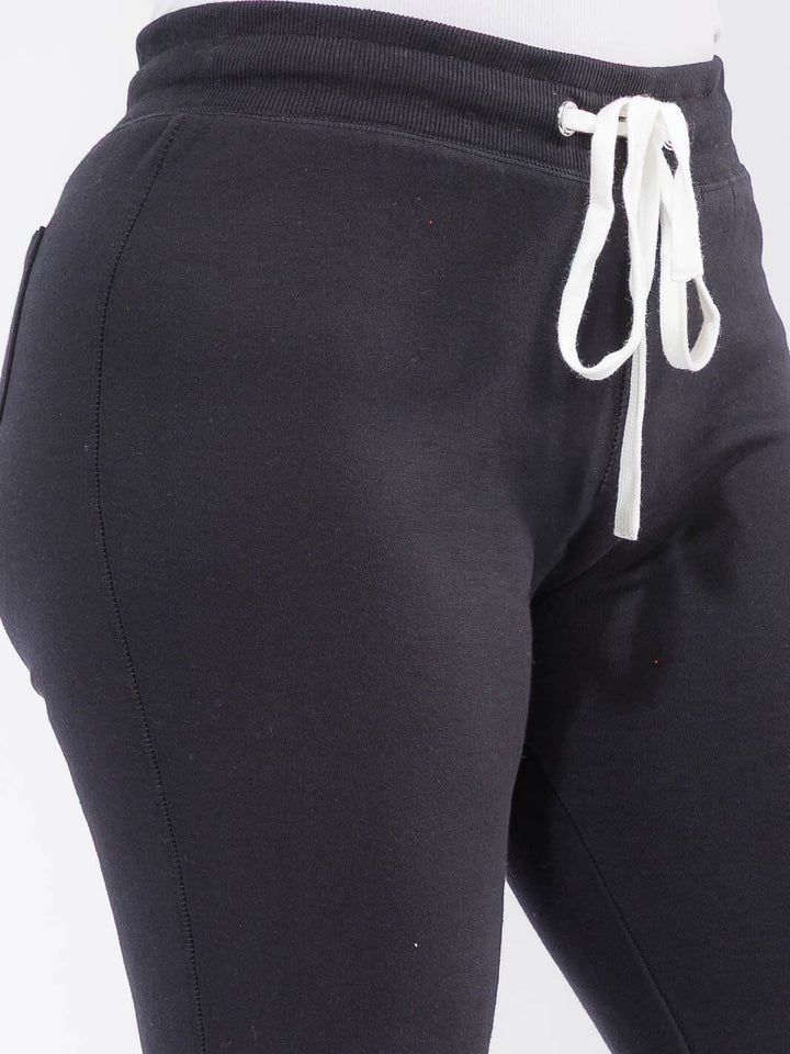 PLUS SIZE ELASTIC WAIST SELF TIE JOGGER FLEECE PANTS