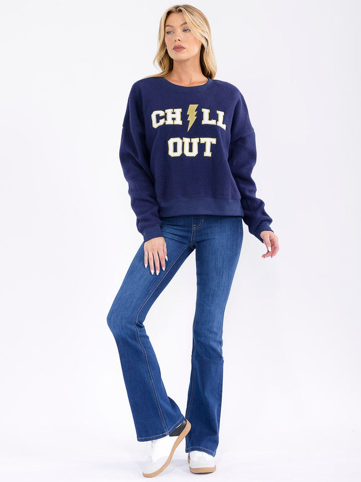 WOMEN'S LONG SLEEVE GRAPHIC PULLOVER SWEATER