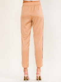 WOMEN'S ELASTIC WAIST FRONT POCKETS SKINNY LEG PANTS
